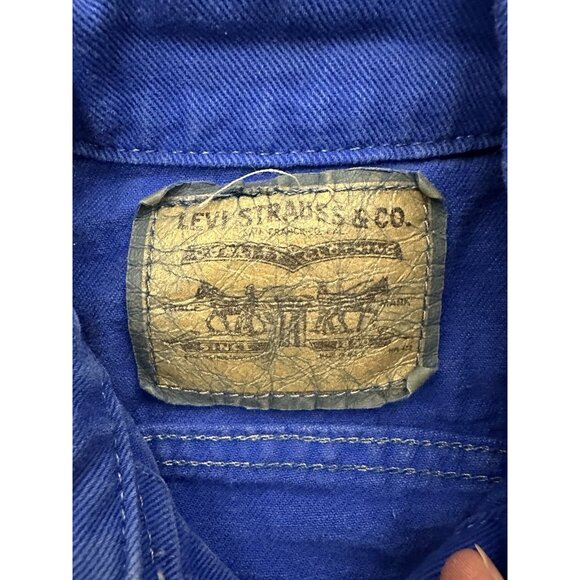 VTG Little Levi’s 72027 Toddler 2T Denim Trucker Jacket USA Made Orange Tab - Picture 4 of 13